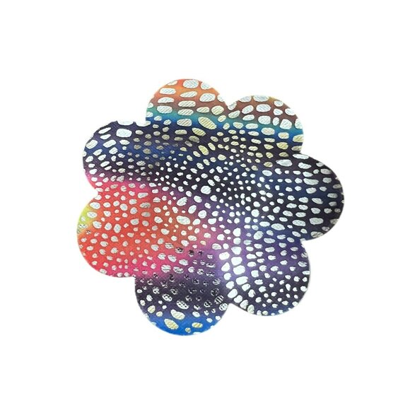 Holographic Rainbow Flower Shaped Disposable Nipple Covers Pasties Set Of 2 - Picture 3 of 5
